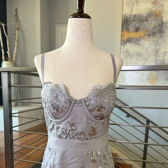 NBD Harper Mini Dress in Silver - Picture 2 of 12